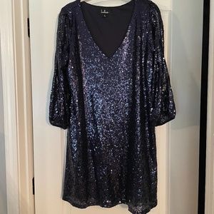 Sequin split sleeve dress